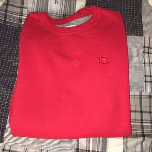 Red Champion Crewneck Sweater
